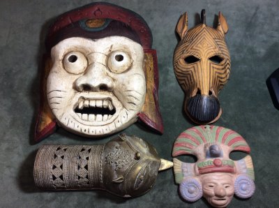 Collection of 4 exotic masks