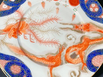 Набор из пяти тарелок "Дракон и феникс". Китай