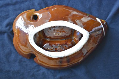 Vallauris ceramic Plate-tray style Fish White Eye