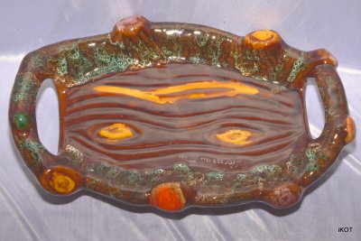 Vintage Vallauris ceramic tray "Log"