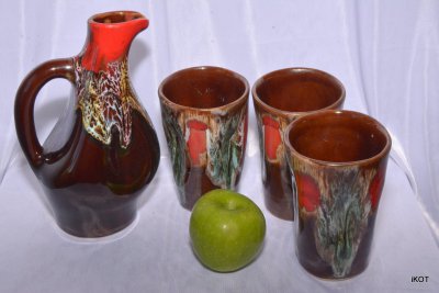Vallauris. Set pitcher and mugs "Volcano"