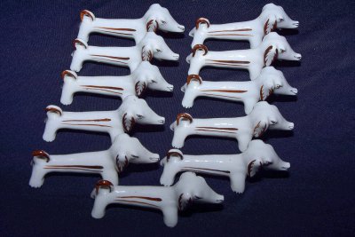 Set of ceramic knife stands "Dog-dachshund"